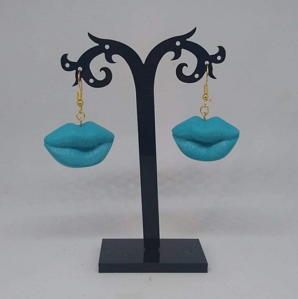 Unique Handmade Polymer Clay Lip Earrings, Clay Lip Drop Earrings